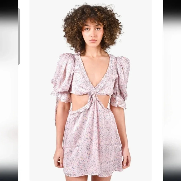 For Love And Lemons Dresses & Skirts - For Love & Lemons Phoebe Cut Out Floral Mini Dress